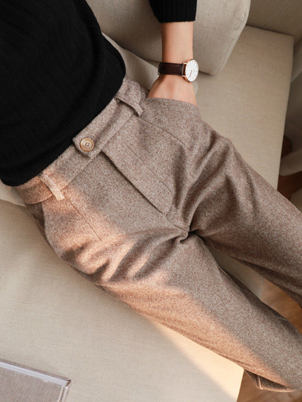 Herringbone Pencil Pants