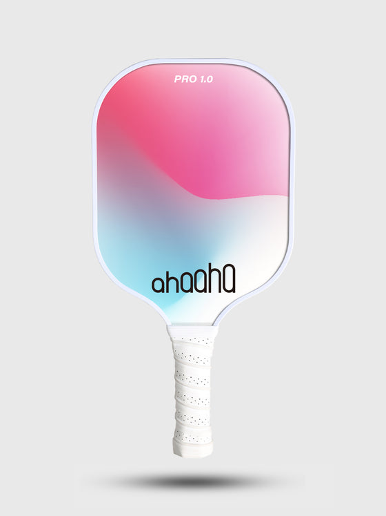 Pala de Pickleball avanzada AHA PRO 1.0 rosa de fibra de carbono 