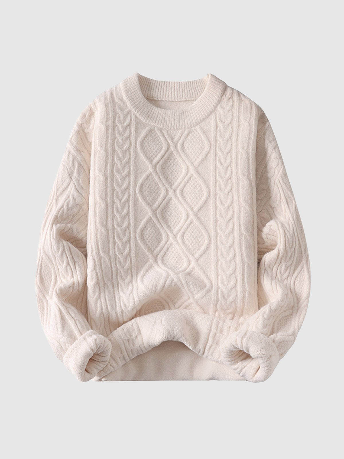 Oversized Round Neck Rory Gilmore Cable Knit Sweater