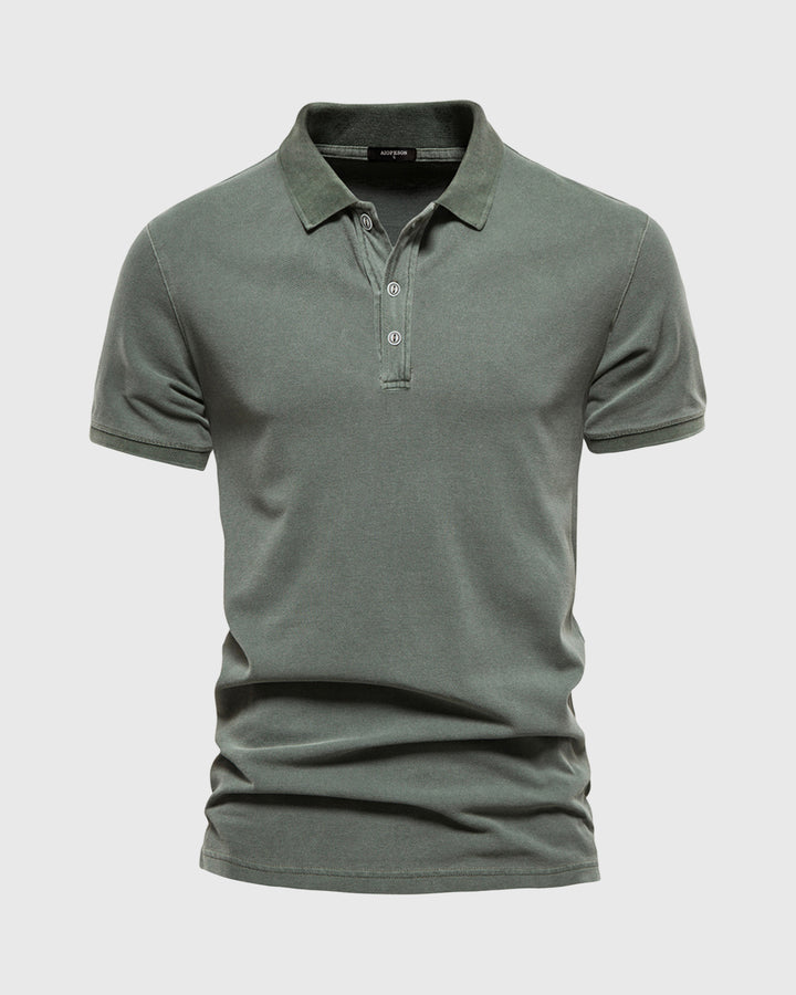 Retro-style Pigment Wash Polo