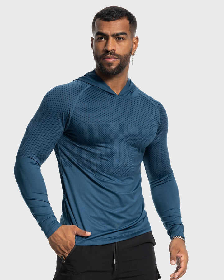 Core Performance Stretch-Shirt mit Kapuze