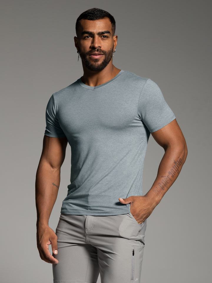 Softest Performance Stretch-T-Shirt mit V-Ausschnitt für Herren 