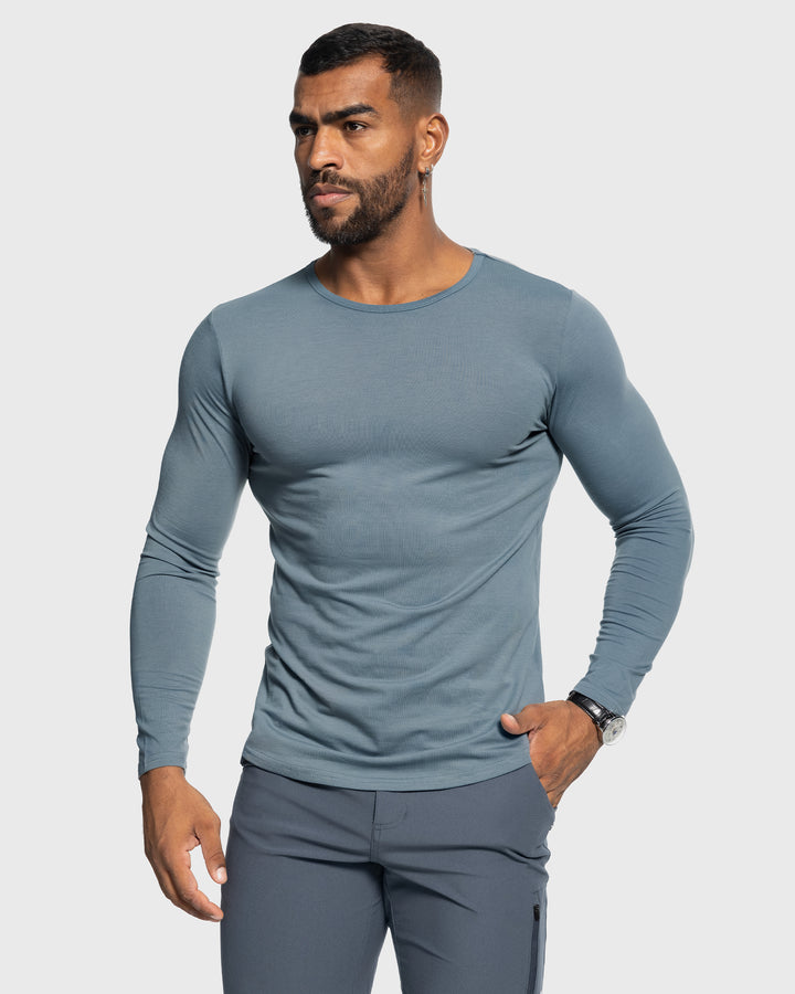 All Day Elite Curve-Hem Tee Stretch Long Sleeve