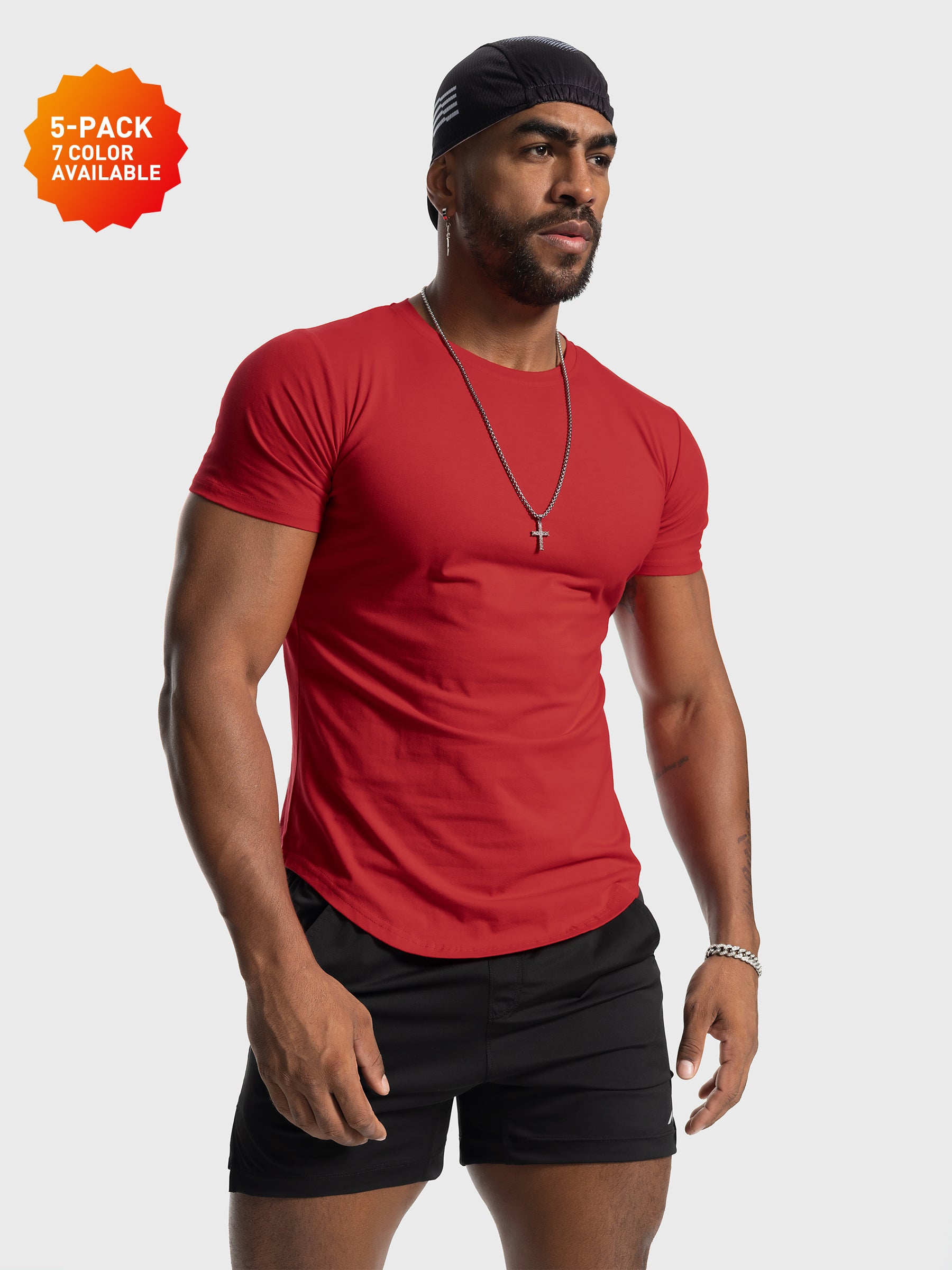 Curved hem tee fashion