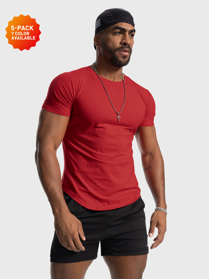 5er-Pack Kore T-Shirts mit abgerundetem Saum und Muscle-Fit-Rundhalsausschnitt 