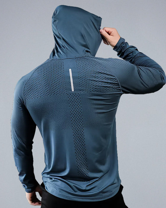 Core Performance Stretch-Shirt mit Kapuze