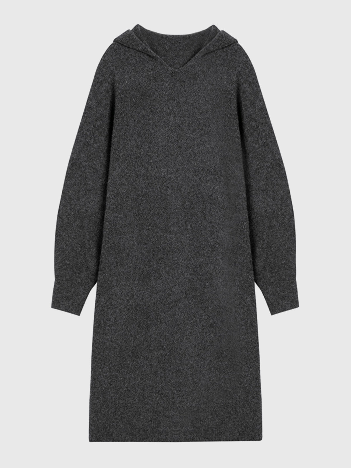 Wool Hooded Knit Midi Dress Ahaselected