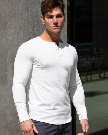 All Day Elite Henley Langarmshirt mit abgerundetem Saum 