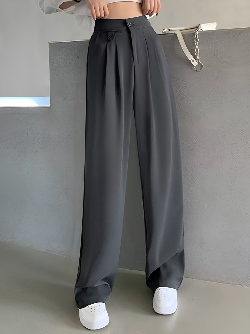 Flowy High-Waisted Palazzo Wide-Leg Pants | Ahaselected