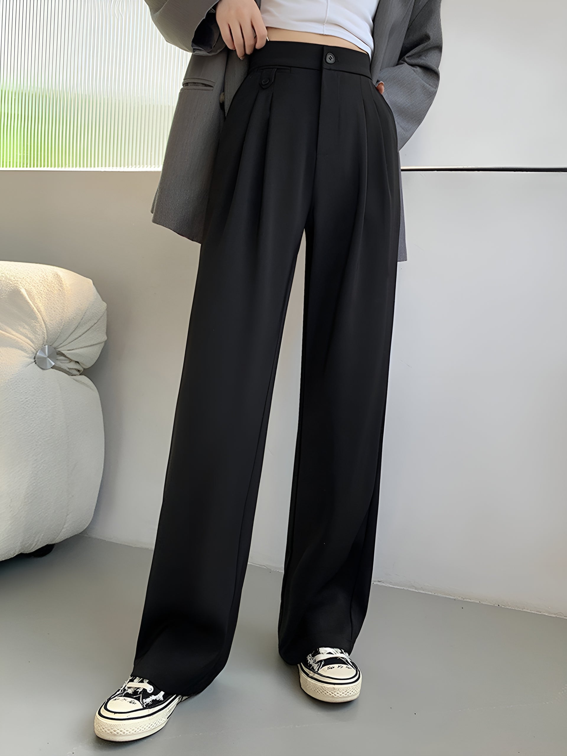 Flowy High-Waisted Palazzo Wide-Leg Pants | Ahaselected