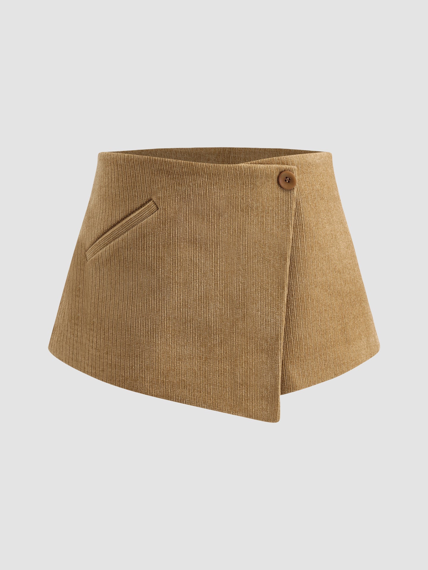 Casual Low-rise Wrap Side Pocket Skort