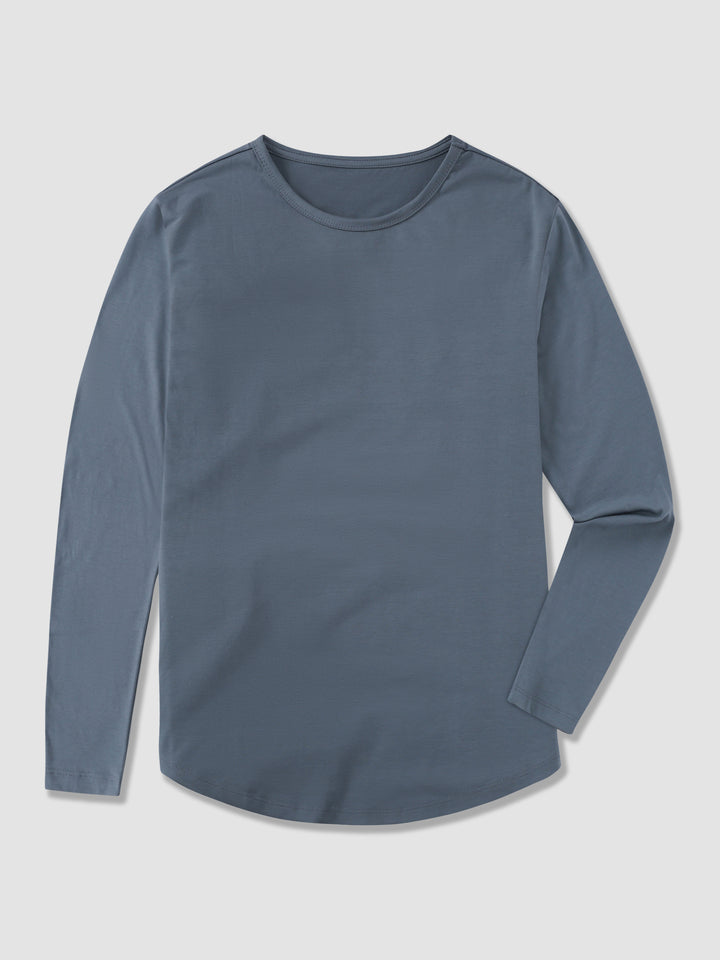 All Day Elite Curve-Hem Tee Stretch Long Sleeve