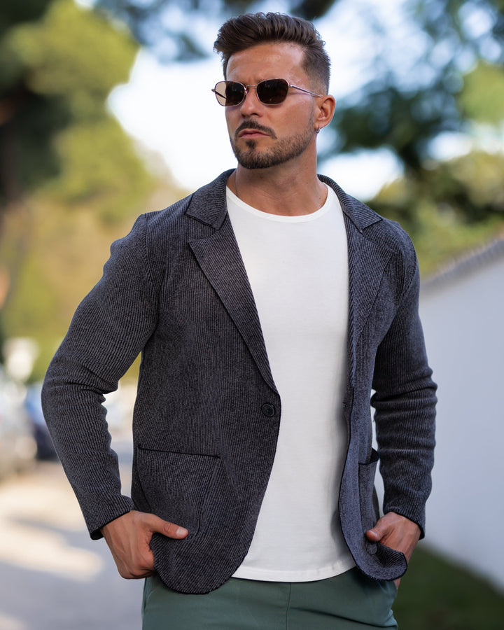 Blazer aus mittelschwerem Stretch-Strick