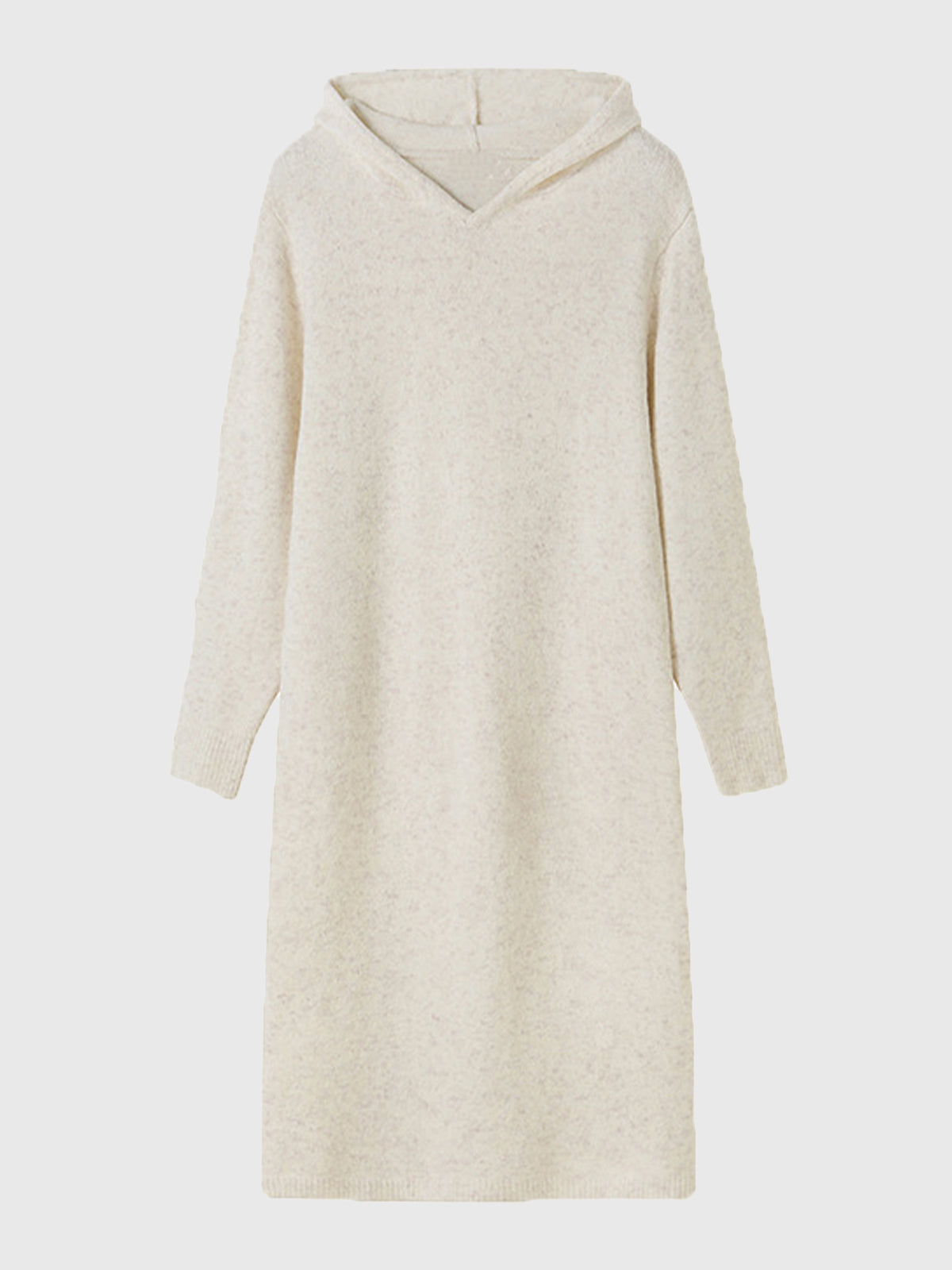 Wool Hooded Knit Midi Dress Ahaselected