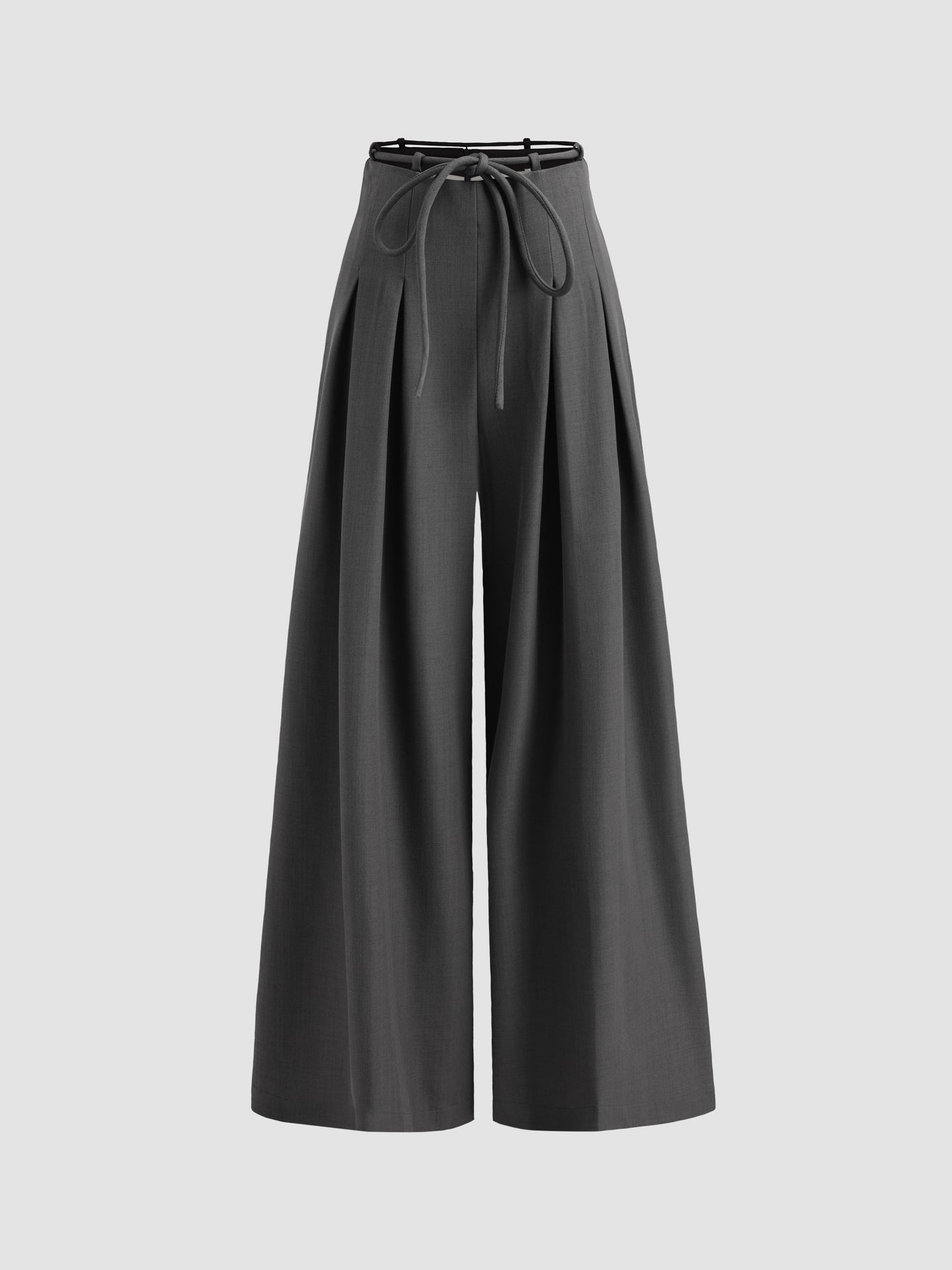 Waistband Pleated Palazzo Wide-Leg Pants | Ahaselected