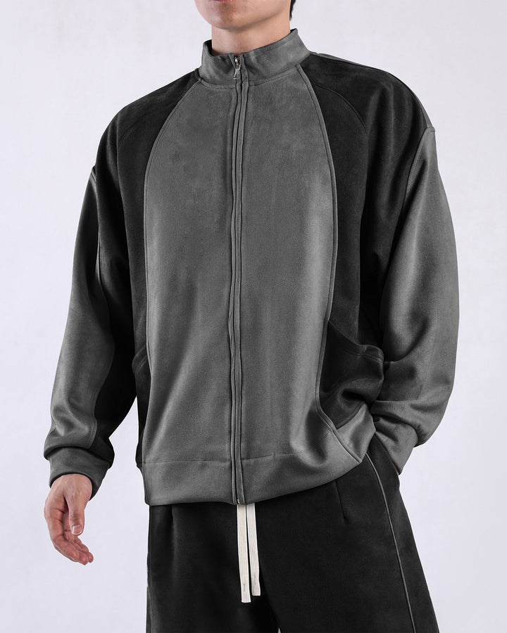 Duo-Tone Suede Track Jacket