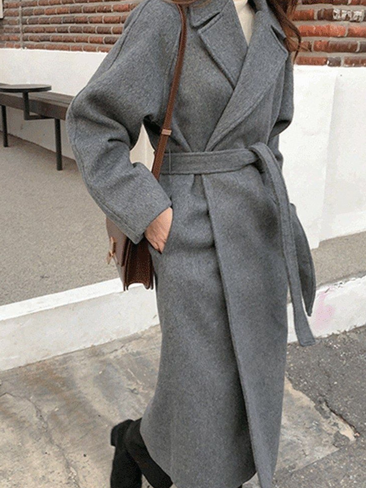 Soft Wool Belted Long Coat | Ahaselected