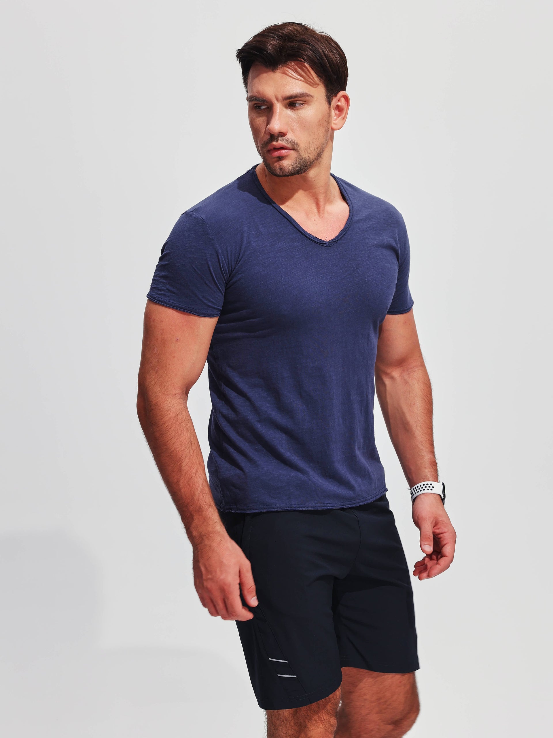 Slub Cotton V-neck T-shirt | Ahaselected