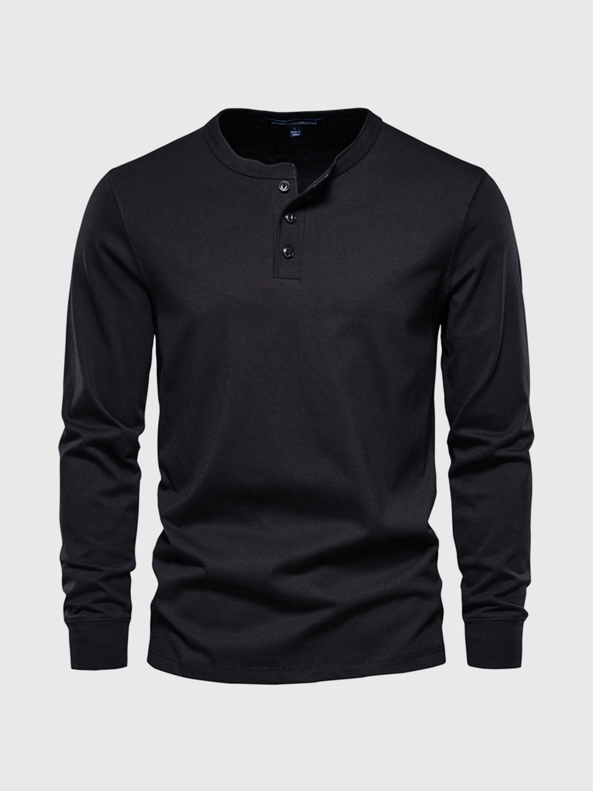 M's Classic Cotton long Sleeve Henley Shirt | Ahaselected