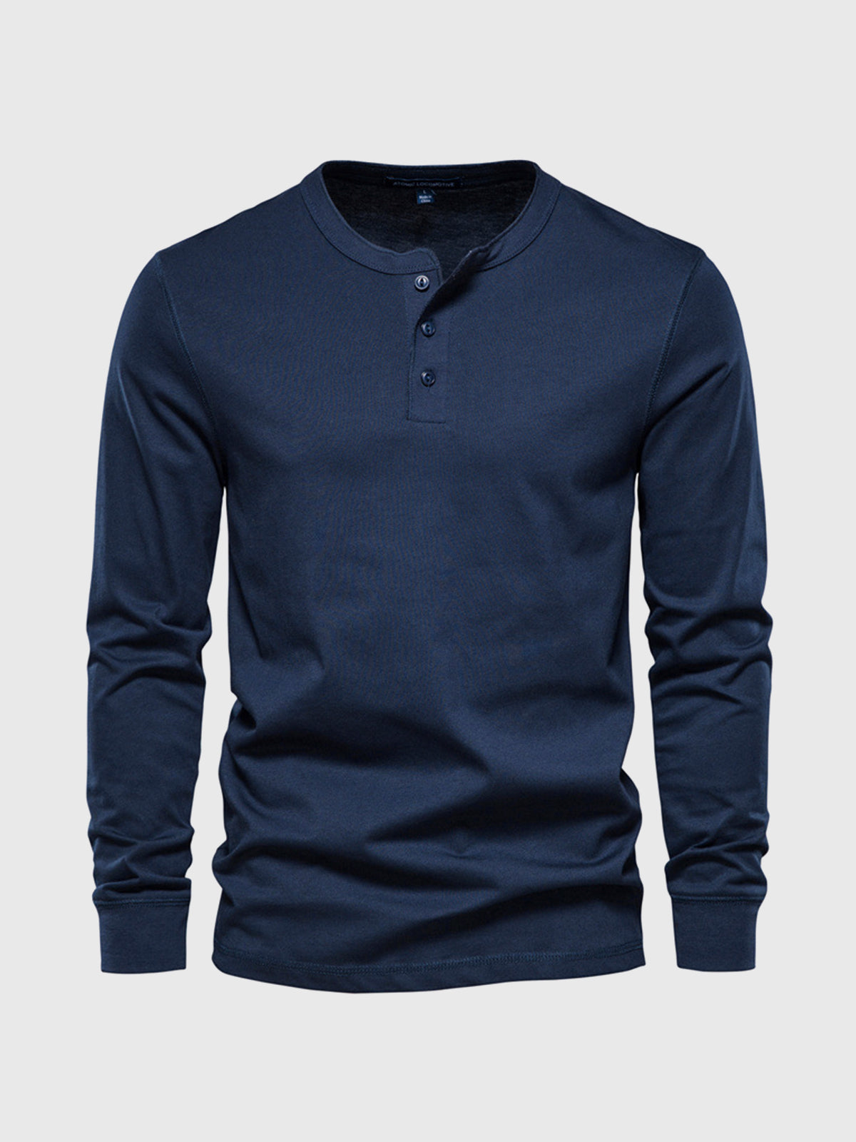 Rib Knit Curved Hem Long Sleeve Henley Shirt